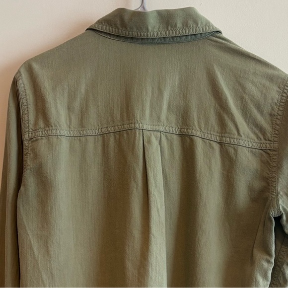 Eileen Fisher Light Green 100% Organic Cotton Long Sleeve Button Down Shirt S - Picture 6 of 7